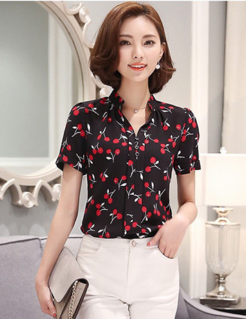 Áo sơ mi họa tiết cherry - B0120