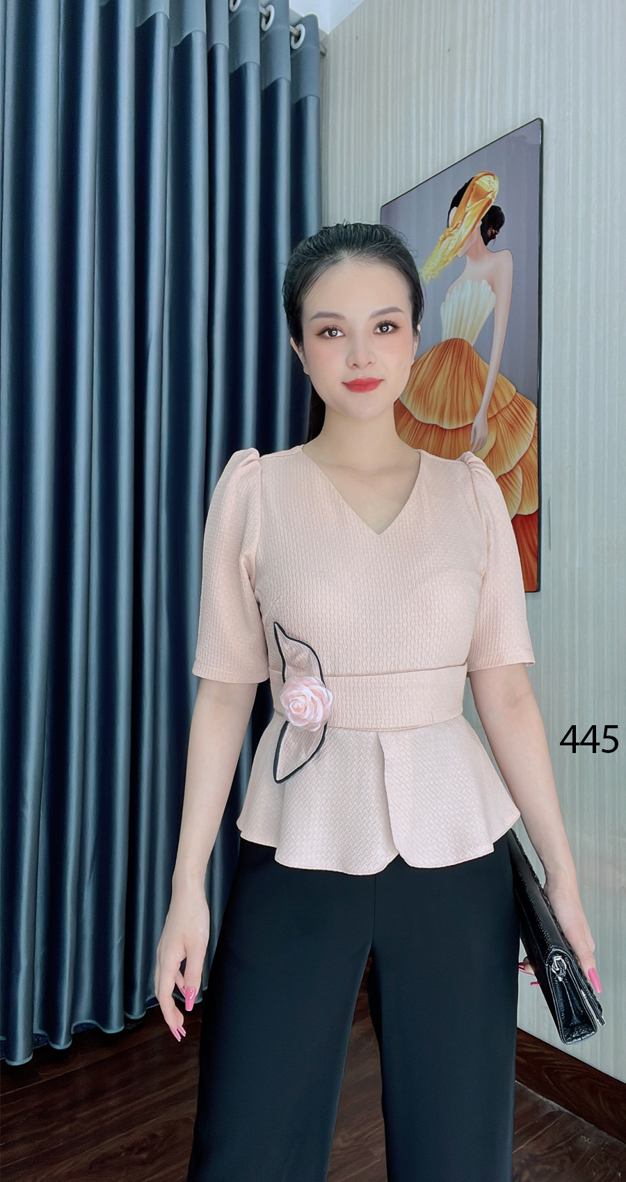 Jumpsuit phoi ao peplum mau da d445 5